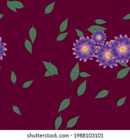 Floral ornamental vector pattern. Seamless design leafs texture.