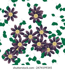 Patrón de Vector ornamental floral. Textura de hojas de diseño sin costuras.