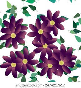 Patrón de Vector ornamental floral. Textura de hojas de diseño sin costuras.