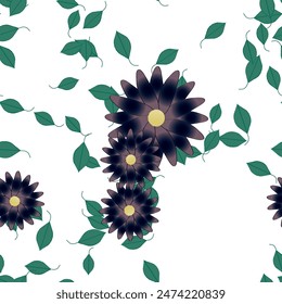 Patrón de Vector ornamental floral. Textura de hojas de diseño sin costuras.