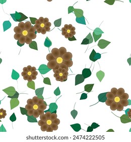 Patrón de Vector ornamental floral. Textura de hojas de diseño sin costuras.