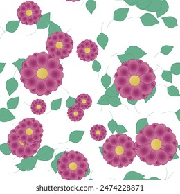 Floral ornamental vector pattern. Seamless design leafs texture.