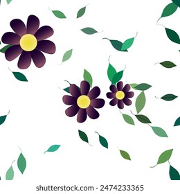 Patrón de Vector ornamental floral. Textura de hojas de diseño sin costuras.