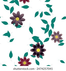 Patrón de Vector ornamental floral. Textura de hojas de diseño sin costuras.