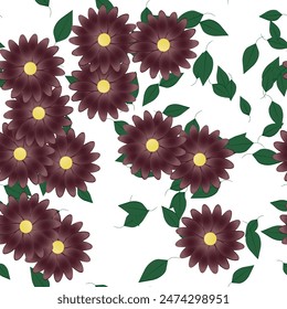 Floral ornamental vector pattern. Seamless design leafs texture.