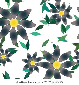 Floral ornamental vector pattern. Seamless design leafs texture.