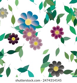 Patrón de Vector ornamental floral. Textura de hojas de diseño sin costuras.