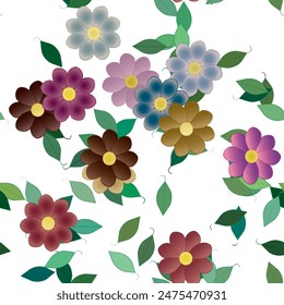 Patrón de Vector ornamental floral. Diseño sin costuras deja textura. Flores aisladas.