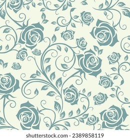 Floral ornamental vector pattern. Swirl design and background for textile, print, wallpaper and decoration. 