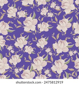Floral ornamental vector pattern. Swirl design and background for textile, print, wallpaper and decoration