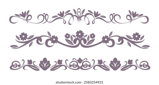 Floral ornaments collection on white background
