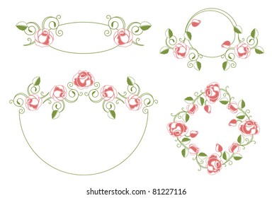 Floral ornaments frames and vignette