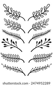 Floral ornaments hand drawn vector designs