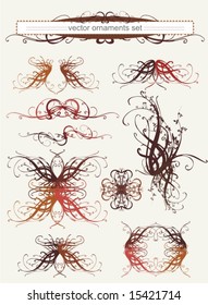 floral ornaments set,vector