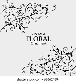 floral ornaments silhouette vector