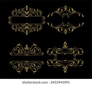 floral ornaments vector set art collection