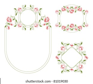Floral ornaments vignette and frames, vector design