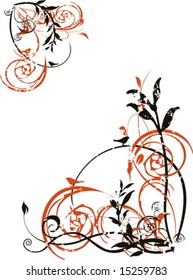 Floral ornate with birds