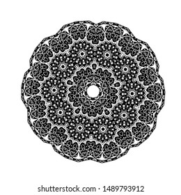 floral ornate circle round, vector