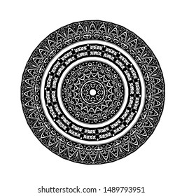 floral ornate circle round, vector