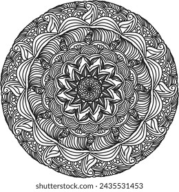 floral ornate circle round, vector