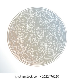 Floral ornate decorative emblem