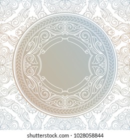 Floral ornate decorative pastel colored emblem