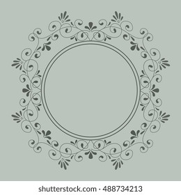 Floral ornate frame for greeting or invitation card  or announcement, save the date card. Template ornament flyer. Vintage style.