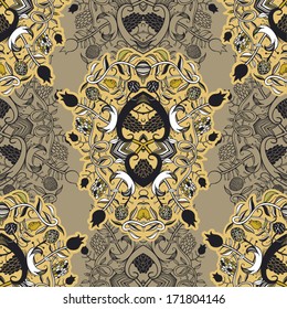 Floral ornate seamless pattern