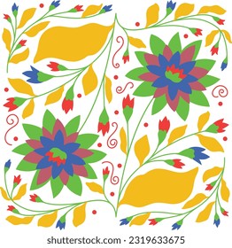 Blumenmotomi Textile Muster Multi-Farb
