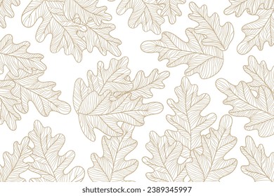Floral outline background. Luxury nature leaves pattern design. leaf line arts. Hand drawn outline design for fabric, print, banner, Cover, invitation. Vector illustration. Tropical leaf Wallpaper.