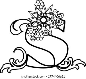 In Floral Outlined Letter I've created a monogram with flowers suitable for digital projects, crafts, hobby, cards, invitations, weddings, logos, website or crafts.