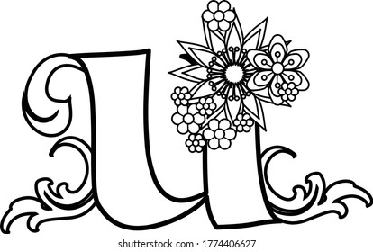 In Floral Outlined Letter I've created a monogram with flowers suitable for digital projects, crafts, hobby, cards, invitations, weddings, logos, website or crafts.