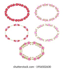 Floral oval frame with space for your text or design, invitation template