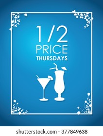 floral overlapping border with a drinks offer