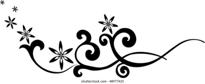 Floral painting, vector