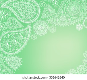 Floral paisley background with indian ornament and place for your text.