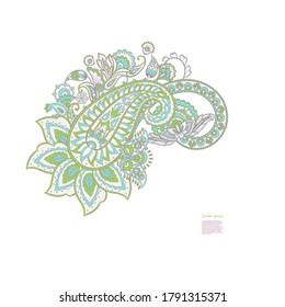 Floral Paisley colorful vector ornament. Isolated Pattern 