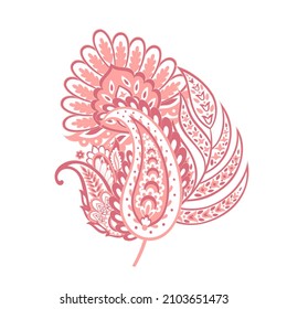 Floral Paisley colorful vector ornament. Isolated Pattern