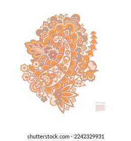 Floral Paisley colorful vector ornament. Isolated Pattern