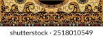 Floral Paisley Embroidery On Ikat Ethnic Oriental Seamless Pattern