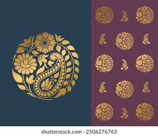 bordado floral de Paisley en el fondo agradable. Modelo oriental étnico geométrico tradicional. Ilustración vectorial abstracta del estilo azteca. diseño