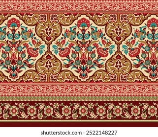 Floral Paisley Bordado.Ikat Patrón Oriental Étnico Tradicional.