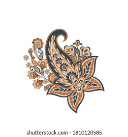 Floral Paisley isolated vector pattern greeting card