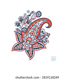 Floral Paisley isolated vector pattern greeting card
