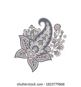 Floral Paisley isolated vector pattern greeting card