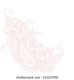 Floral paisley lace border, vector illustration