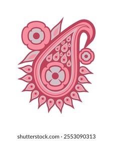 floral paisley leaf design icon isolated