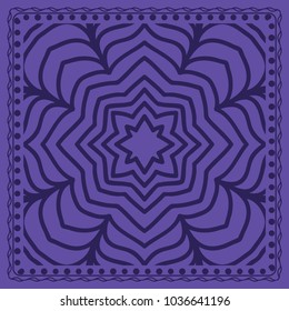 Floral Paisley Medallion Ornamental Rug. Ethnic Mandala Frame. Fabric, greeting card, coloring book, phone case print. Vector
