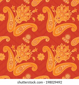 Floral paisley pattern in Indian style